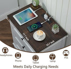 Farmhouse 3 Drawers Dresser for Bedroom,White Dresser with Charging Station - Image 4