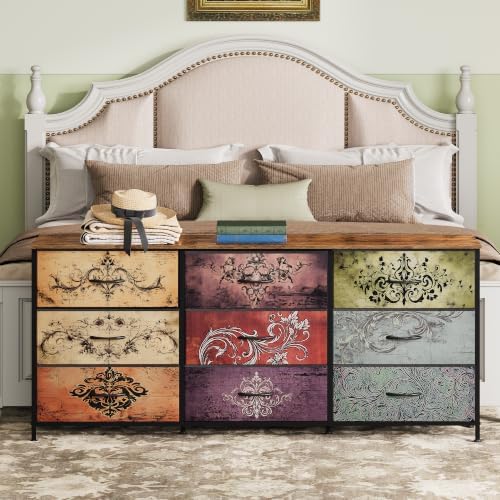 WLIVE Dresser TV Stand for 75 Inch TV, 9 Drawer Dresser for Bedroom - Image 4