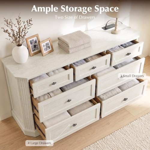7 Drawers Dresser for Bedroom, 54" Wide Chest of Drawers w/Charging Station - Image 3