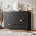 MAISONARIA Dresser for Bedroom, 8 Drawer Double Dresser, Modern Chest of Drawers for Bedroom, Living Room, Entryway and Closet, 55" L x 15.7" D x 37.4" H, Black - Image 7