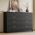 Furniway Black Dresser for Bedroom, Modern Dresser with 8 Drawers and Smooth Slides, Wide Chest of Drawers with Golden Handles for Bedroom, Closet, 15.7" D x 55" W x 37.4" H by Furniway