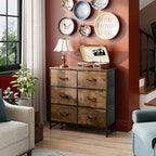 WLIVE Dresser for Bedroom with 6 Drawers, Rustic Brown Wood Grain Print - Image 4
