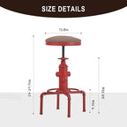 Topower Antique Vintage Industrial Barstool PU Leather Water Pipe Fire Hydrant - Image 3