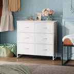 WLIVE Dresser for Bedroom with 6 Drawers, White - Image 2