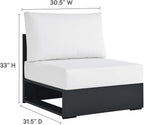 Modway Tahoe Aluminum Armless Patio Gray White Modular Weather-Resistant - Image 3