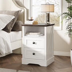 Farmhouse 2 Drawers Dresser for Bedroom,Small Dresser with Charging Station by FFBCFDKFurnitureSet