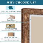 Hongkee 8x10 Picture Frame Set of 4, Made of Real Glass and Rustic Brown Wooden Frame, 8 by 10 Photo for Wall or Tabletop - Display Picture 5x7 with Mat or 8x10 Without Mat - Image 6