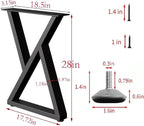 28 Inch Metal Table Desk Legs, Heavy Duty DIY Industrial Furniture Legs - Image 6