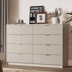 MAISONARIA Beige Dresser for Bedroom, 8 Drawer Double Dresser, Modern Chest of Drawers for Bedroom, Living Room, Entryway and Closet, 55" L x 15.7" D x 37.4" H - Image 7