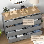 Vibe & Dine 8 Drawer Double Dresser, Modern Chest of Drawers with Wide Storage for Closet, Bedroom, Living Room, Grey - Image 5