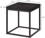 CENSI Modern Square End Table, Extra Thick 1.6" Wood Top & Metal Frame - Image 3