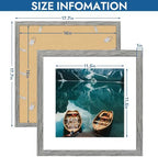 Hongkee 16x16 Frame Set of 4, 16 x 16 Grey Wood Style(Mat 12x12) - Image 3