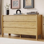 HOUROM Oak Dresser for Bedroom,51" Wide 7 Drawer Mid Century Modern Chest by HOUROMDresserforBedroom