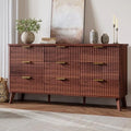 GarveeHome Fluted Dresser for Bedroom with 9 Deep Drawers, Walnut by GarveeHome