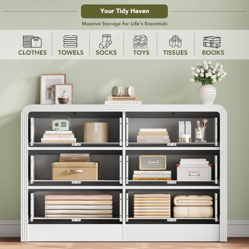 Decofy Fluted 6 Drawers Dresser, 47.2'' Wide Chest of Drawers for Bedroom - Image 5