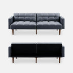 mopio Aaron 76.8" Couch, Small Futon Sofa Bed, Mid Century Modern Futon Couch - Image 9