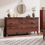 GarveeHome Fluted Dresser for Bedroom with 9 Deep Drawers, Walnut - Image 3