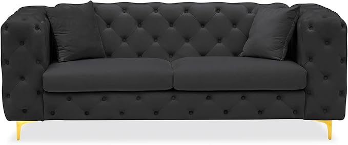 DAMAIFROM 75" Sofa Couch Mid Century Modern Velvet Couch Tufted Button Sofa - Image 8