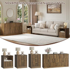 3-Piece 9 Drawer Dresser and 1-Drawer Nightstand Set, Walnut丨63 Wide Fluted Bedroom Dresser Set Night Stand Set of 2, Modern Wood Chest of Drawers Storage Dressers Set for Bedroom - Image 4