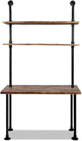 Computer Desk with Storage Shelves, Home Office Writing Desk, Bookshelf Laptop by Diwhy