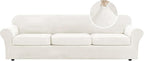 H.VERSAILTEX Modern Velvet Plush 4 Piece High Stretch Sofa Slipcover Furniture by HVERSAILTEX