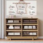 HOUROM Oak Dresser for Bedroom, 47in Modern 6 Drawer Chest of Drawers - Image 6