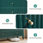 RoyalCraft 6 Drawer Dresser, Fluted Modern Wood Chest of Drawers, Long Dresser for Bedroom TV Stand Storage Cabinet for Living Room, Green - Image 5