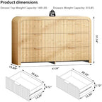 Ieejdn 47" Modern Chest of Drawer, 6 Deep Drawers,Clothes Organizer,Large Storage Cabinet for Living Room, Bedroom,Dresser TV Stand, Wood Drawer Organizer for Living Room, Hallway, Wood - Image 2