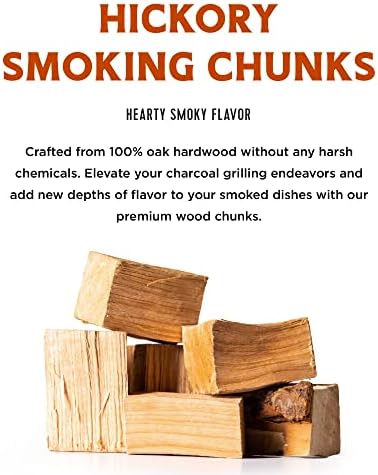 Fire & Flavor Hickory Wood Chunks for Smoking and Grilling - All-Natural, Long-Lasting with a Mildly Sweet Flavor - Large Chunk Wood Chips for Smokers,Red - Image 2