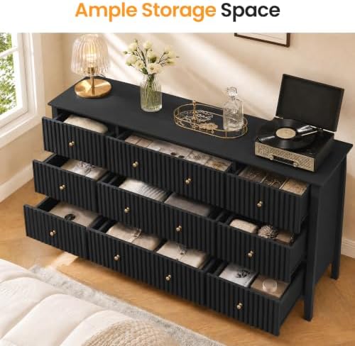 RoyalCraft Fluted Dresser for Bedroom with 9 Drawers, 59" Wide Long Dresser - Image 4