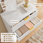 Lulive Dresser and Nightstand Sets 3-Piece, 2 Nightstands + 5-Drawer Dresser Bedroom Sets with Charging Station White - Image 4
