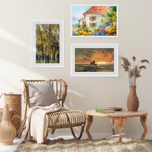 puthiac 11x14 Solid Oak Wood Picture Frame, White, 1 Pack - Image 6