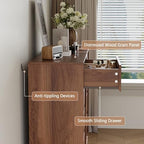 8 Drawer Walnut Dresser for Bedroom, 53" Wide Mid Century Modern Dresser - Image 4