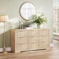 LINSY HOME 9-Drawer Fluted Dresser for Bedroom, Light Oak, Mid Century by LINSYHOME