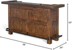 Pemberly Row 78" Farmhouse Wood Freestanding Island Home Bar Unit, Stemware - Image 11