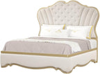 First of a Kind Athena Luxury 4-Piece Queen Bedroom Set in Ivory - Image 2