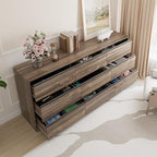 Bobve 70.9” Dresser for Bedroom with 9 Drawers, Large Modern Chest of Drawers Handle Free, Long Wooden Dressers Storage Organizer, Wide Double Dresser for Bedroom, Living Room, Hallway (Walnut) - Image 3
