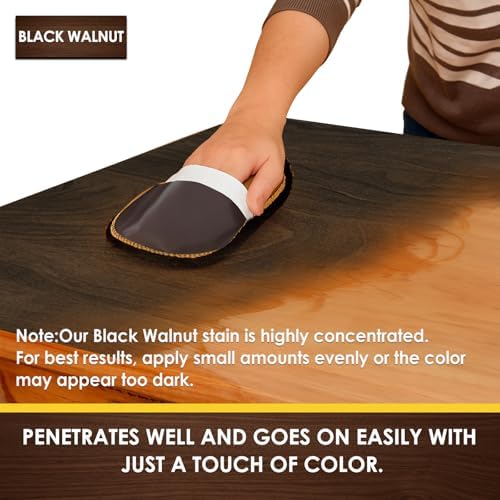 DWIL Water Based Wood Stain - Multiple Finishes, Fast Drying, Indoor and Outdoor Furniture, Wood Paneling, Cabinets and More, Low Odor ＆ Non-Toxic (8.5oz Black Walnut)-with Tools - Image 2