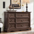 Farmhouse 6-Drawer Dresser with Charging Station for Bedroom by LegacyAmerhomeDirect