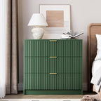 MAISONARIA Green Fluted Dresser for Bedroom, 32 Inch Wide Nightstand with Large Drawer, 3 Drawer End Table for Bedroom, Living Rooms, Offices, and Entryways - Image 6
