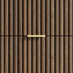 MAISONARIA 6 Drawer Dresser for Bedroom, 55" Wide Modern Chest of Drawers with Gold Metal Handles, Fluted Wood TV Stand for Living Room, Hallway, Walnut - Image 7