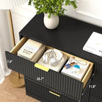 8 Drawer Fluted Dresser with Deep Drawers for Bedroom, Black丨55 Wide Modern Double Dresser, Wooden Chest of Dressers for Closet, Living Room Hallway and Entryway - Image 2