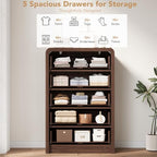 Decofy 48" H Fluted 5-Drawer Dresser for Bedroom, Walnut - Image 3