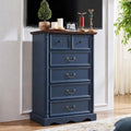 Farmhouse 6 Drawers Dresser, 47" High, Blue by LegacyAmerhomeDirect