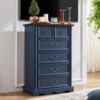 Farmhouse 6 Drawers Dresser, 47" High, Blue by LegacyAmerhomeDirect