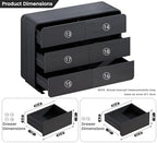 Standifurno Curved Dresser with 6 Drawers, 47" Wide Chest of Drawers with Clothes Storage Organizer, Wood Dresser Closet for Living Room, Hallway (Black) - Image 3