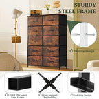 10-Drawer Dresser for Bedroom, Anti-Tip Tall Storage Organizer - Image 4