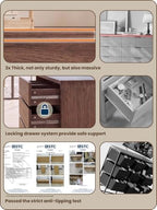 Modern 63" Wide 9 Drawers Dresser with Curved Profile Design,Walnut - Image 6