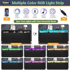 Gyfimoie 12-Compartment Divided Drawer Dresser w/Power Outlet, LED Light - Image 5
