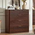 LEYAOYAO Fluted 5 Drawers Dresser for Bedroom, 34" Tall Modern Chest of Drawers with Metal Handle, Curved Profile Design,Walnut Wood Drawer Organizer for Bedroom, Living Room, Hallway, Entryway by LEYAOYAO-Findtheshiningpointofyourideallife%EF%BC%81